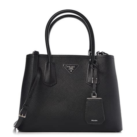 prada saffiano cuir small double|Small Saffiano Leather Double Prada Bag.